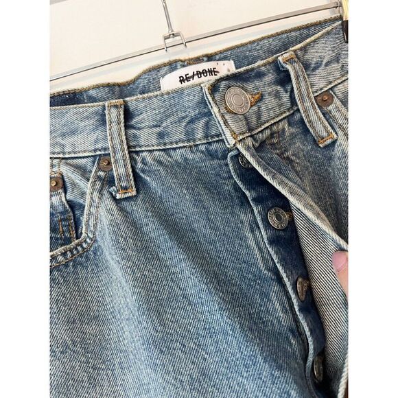 NWT RE/DONE Originals 70's Stove Pipe Jeans in Medium Cool Blue Size 29 Straight - Picture 6 of 10